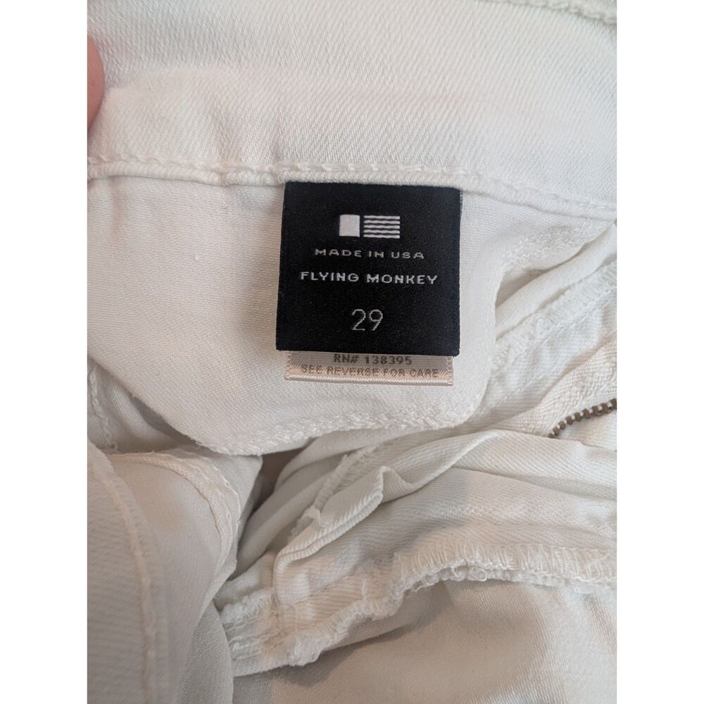 Flying Monkey White Skinny Jeans Size 29 Made in USA Stretch Denim